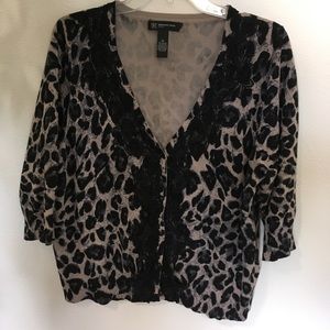 I N C Leopard Formal Cardigan size 2 X